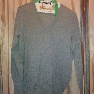 Metallic Silver Gray Sweater